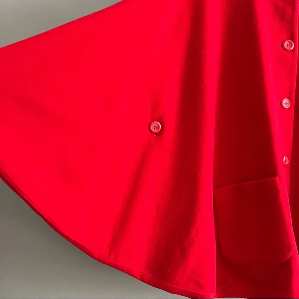 VTG Pendleton Poncho Womens 100% Virgin Wool Made USA Cape Pockets Red Size S/M - Picture 5 of 15